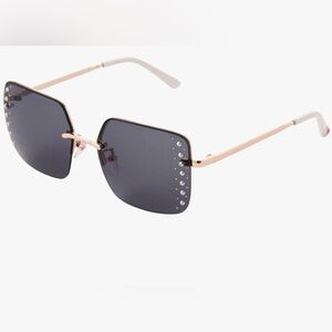 Betsey Johnson Silver and PearlStudded Sunglasses